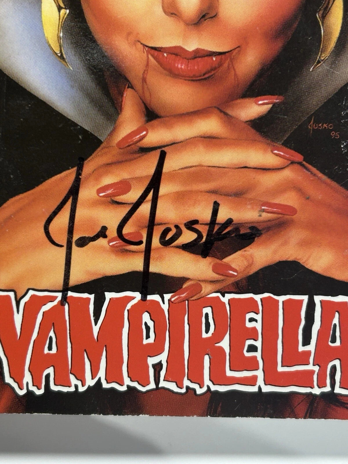 Vampirella Postcards Set 1997 Very Rare 1 to 9 On A Tear Off Strip Signed