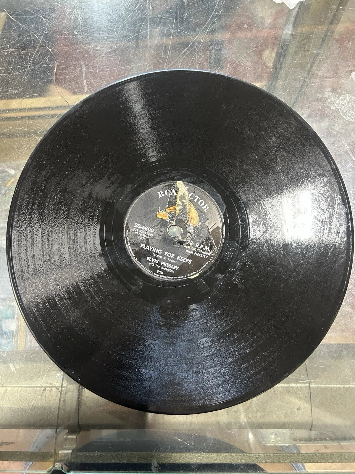 ELVIS PRESLEY Playing For Keeps 78 RPM 1957 US Shellac 10" RCA Victor NO SLEEVE