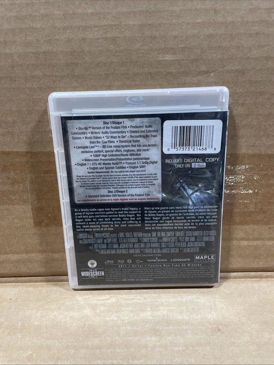 Saw: The Final Chapter (Blu-ray/DVD, 2011, 2-Disc Set, Canadian)