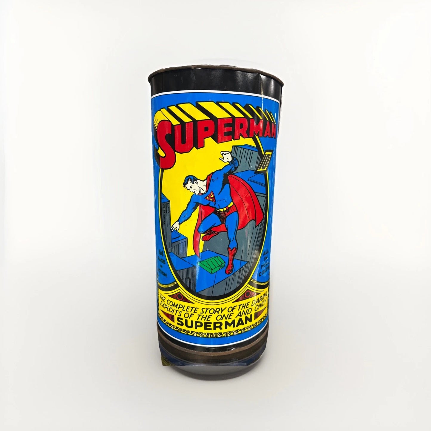 Vintage 70s/80s Batman Superman P&K Metal Comic DC Comics Wastebasket Elgin IL