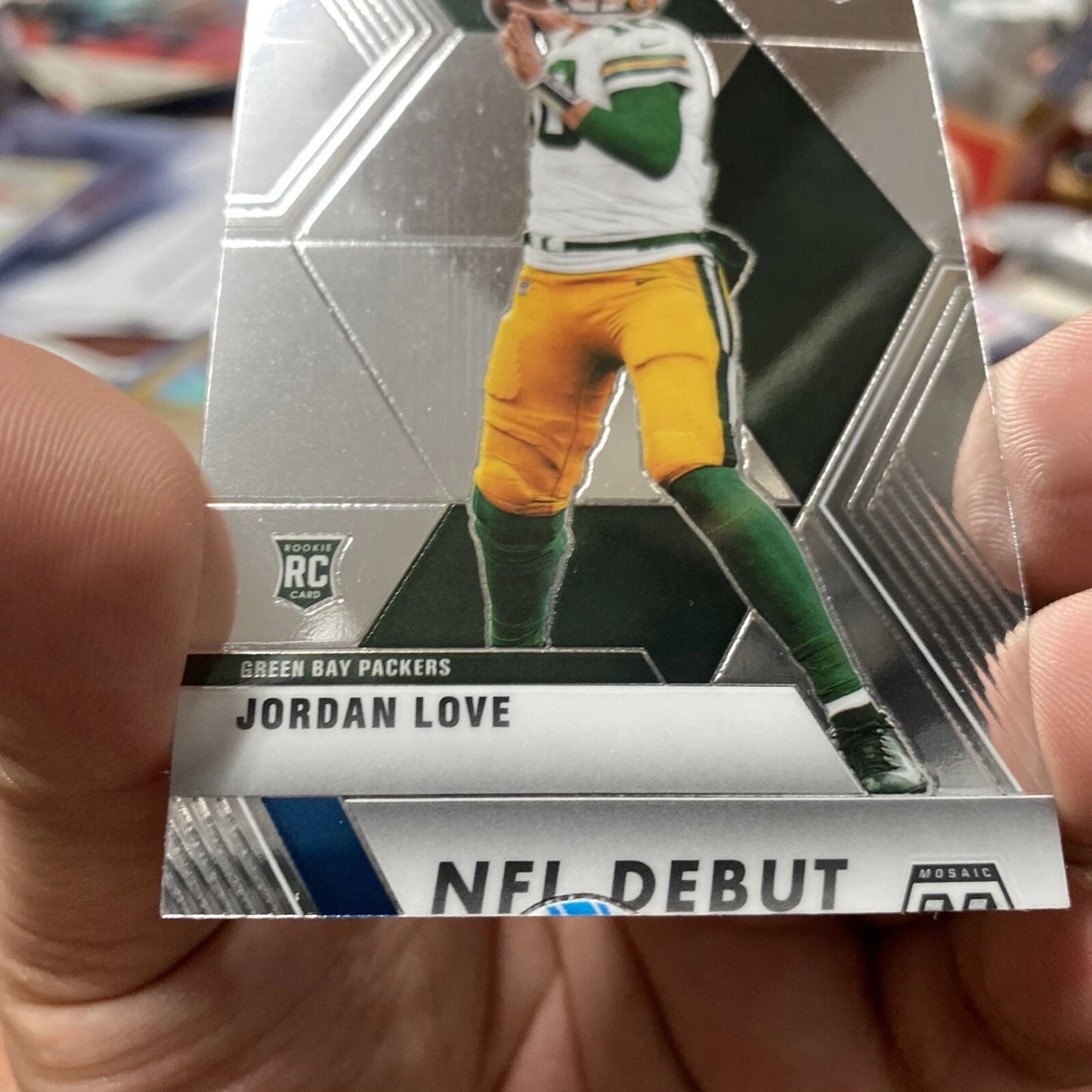 2020 Mosaic Jordan Love NFL Debut Rookie RC #264 Packers error cut Lions Bottom