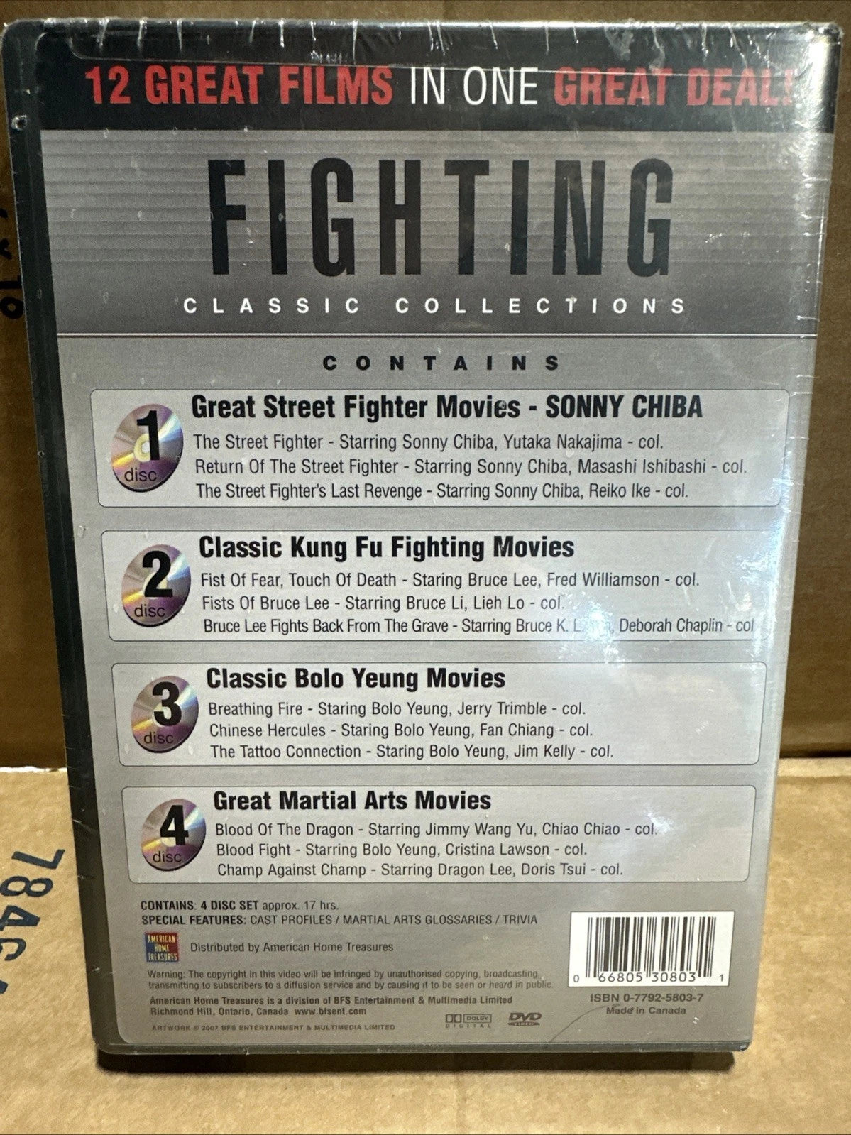 🎬 12 Great Films Fighting Movie Collection Sealed 4 Disc Set Rare