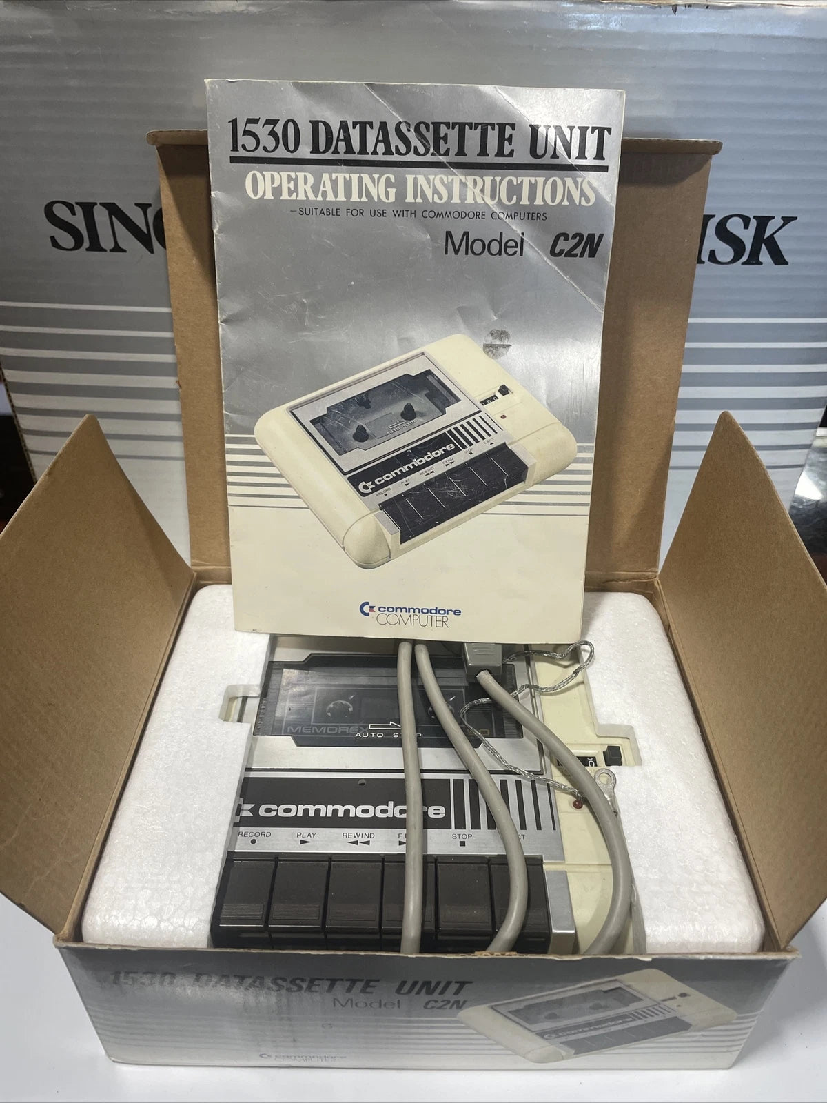 Commodore 1530 Datassette Unit Model C2N + Commodore Single Floppy Disk