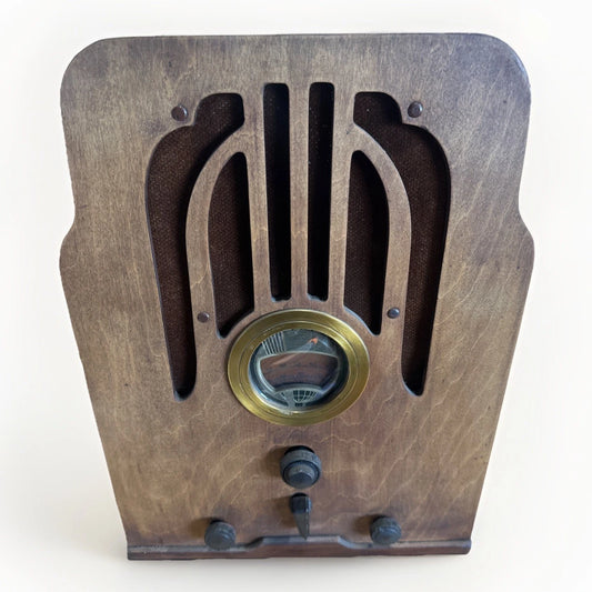 VINTAGE 1937 PHILCO 37-610 TOMBSTONE TABLETOP RADIO AS-IS FOR PARTS powers on