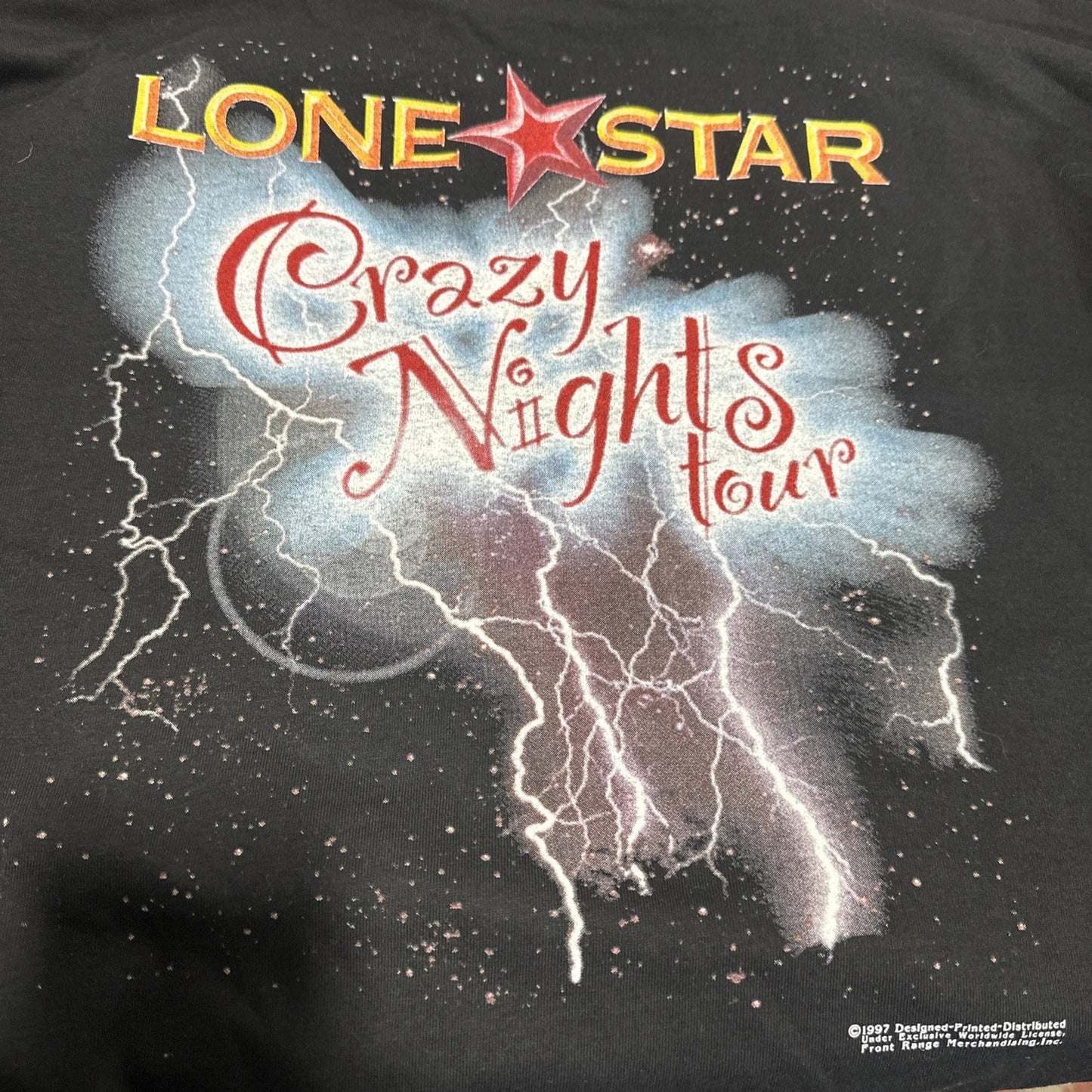 Vintage 90s Lonestar T-Shirt Crazy Nights Tour 1997 AUTOGRAPHED Size M Country