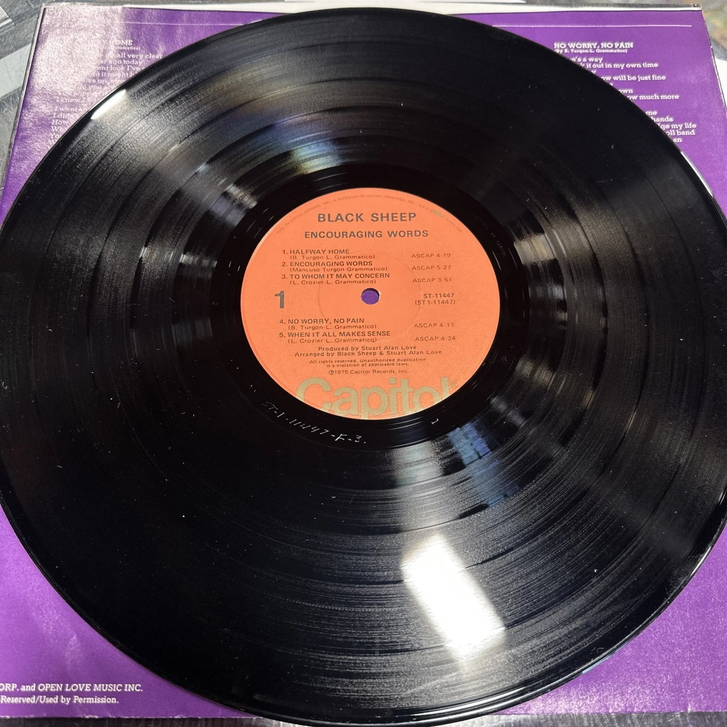 Black Sheep - Encouraging Words - Capitol – ST-11447 shrink vg+