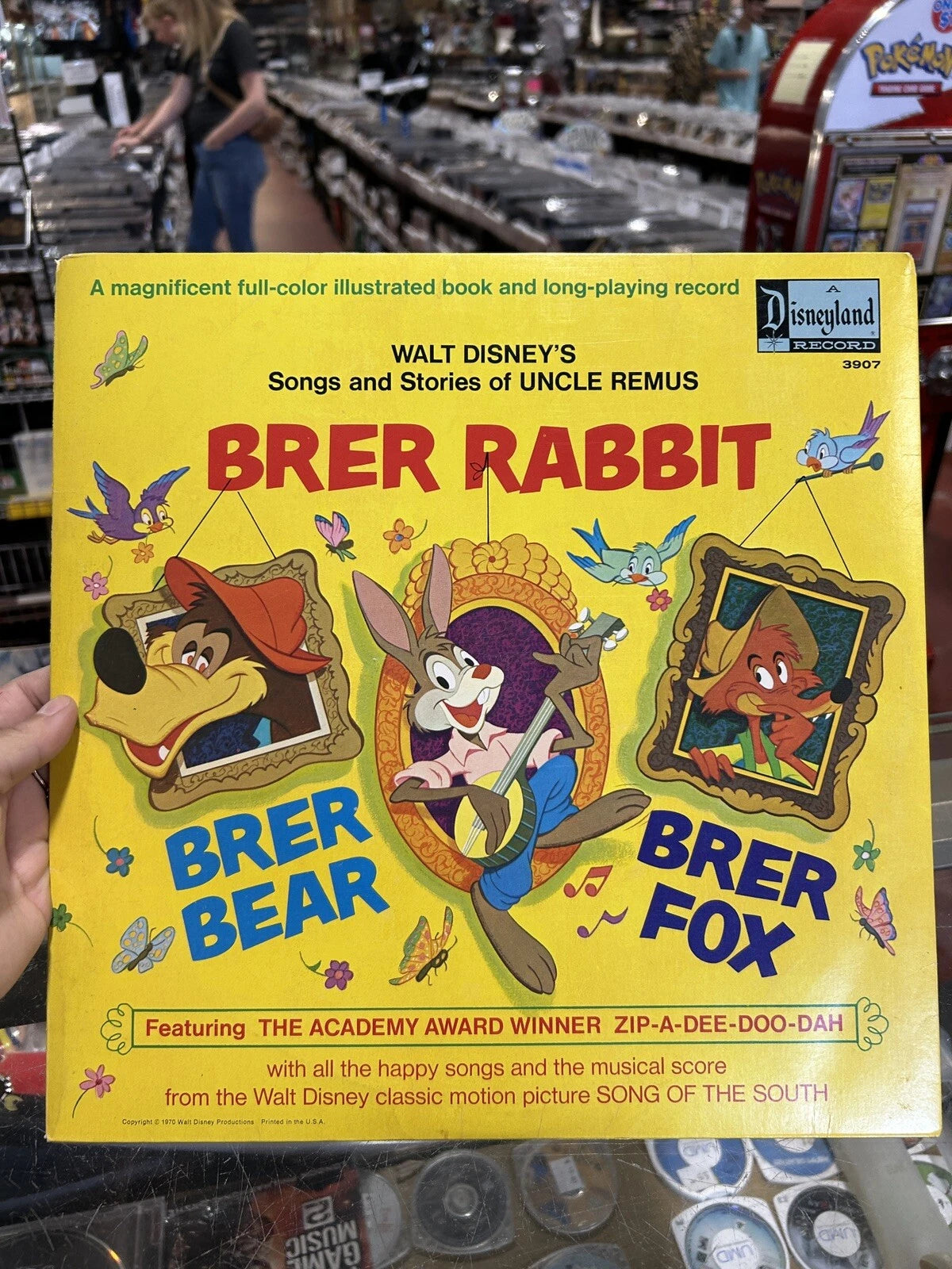 Walt Disney Brer Rabbit LP Vinyl Record & Book 3907 Song Of The South 1970 vg++
