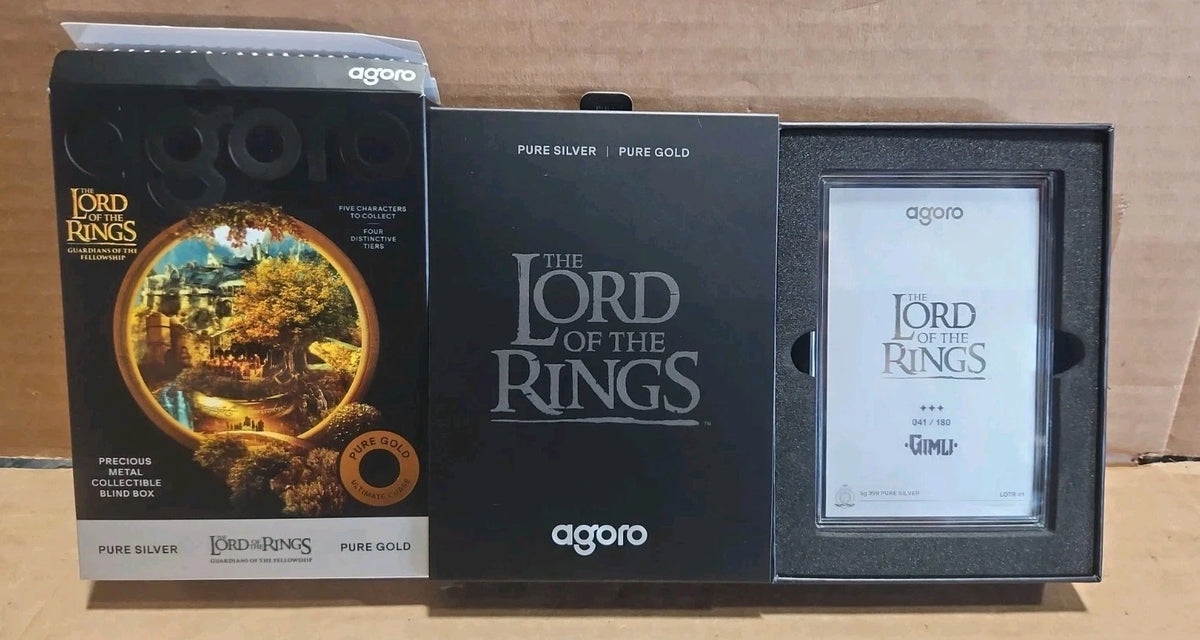 Agoro Lord Of The Rings Tier 3 5g 999 Silver Gimli, 041/180 Open Box Rare