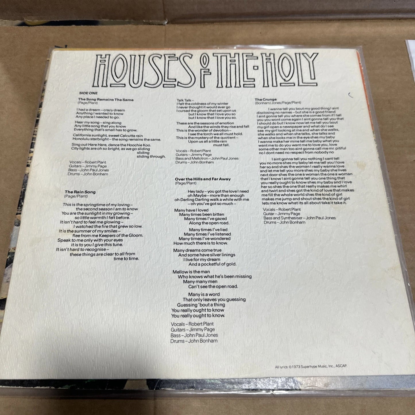 Led Zeppelin: Houses of The Holy (VG 1973 Atlantic US, RL Monarch STERLING LP)