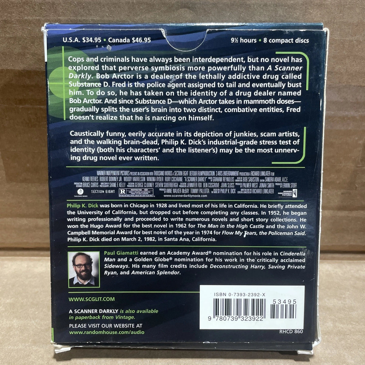 A Scanner Darkly by Philip K. Dick Unabridged 8 CD Audiobook Paul Giamatti VGC