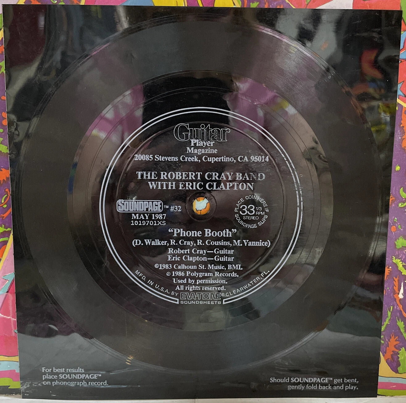 The Robert Cray Band With Eric Clapton Phone Booth Promo 7” Flexi-Disc