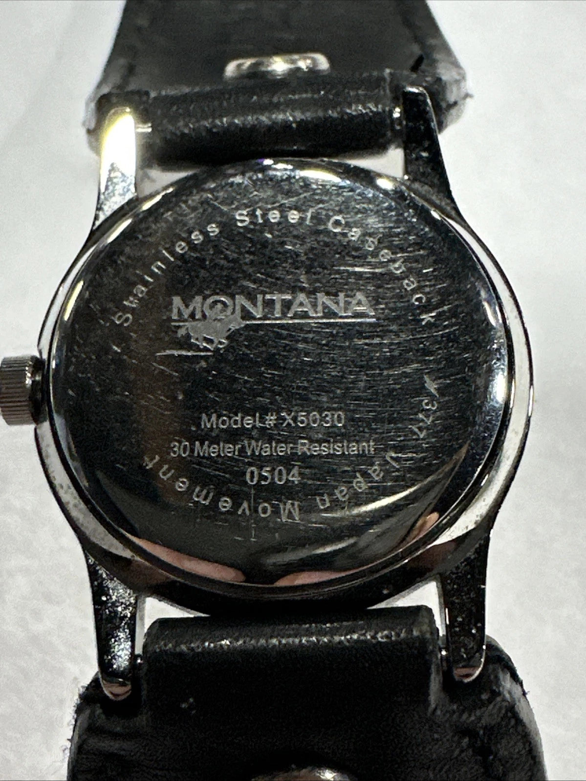 Montana Silversmiths Watch Aztec Silver Gold Black Leather Needs Battery