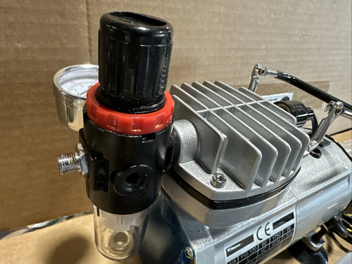 CE Model No. TC-20 Airbrush Compressor with Air Hose Tested With Brushes