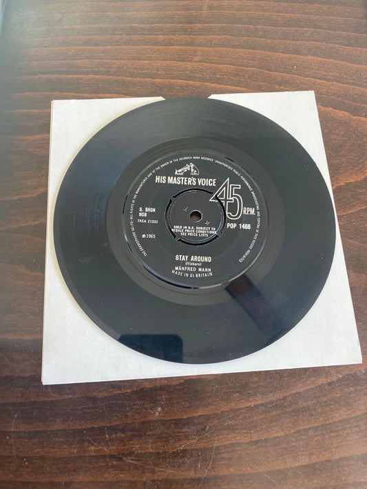 UK Import Manfred Mann His Masters Voice 7” Single Stay Around