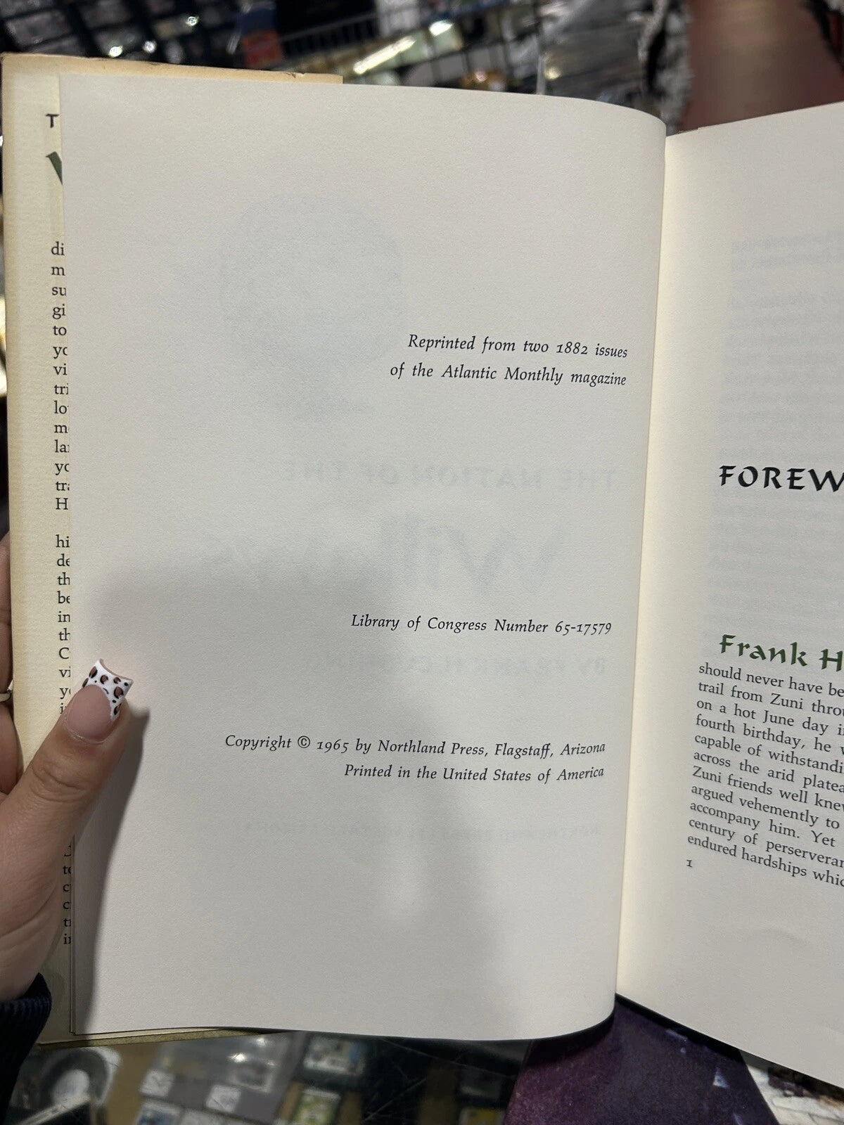 Frank H. Cushing/ The Nation of the Willows 1965