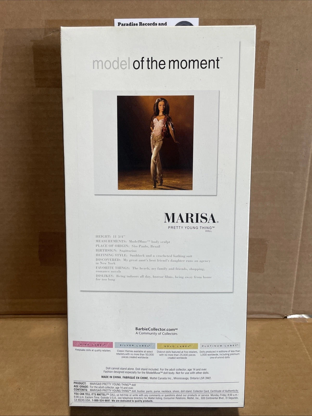2004 Marisa Model of the Moment Pretty Young Thing Gold Label Barbie Doll