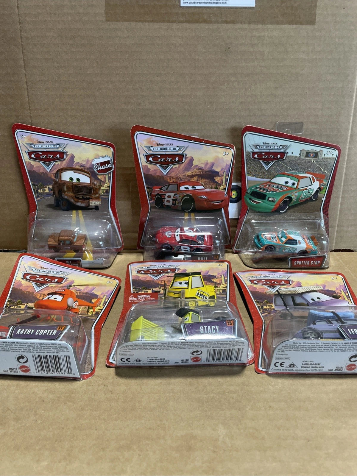 Disney Pixar World of Cars Movie Lot Of 6 Leroy Dale Sputter Fred Kathy Stacy