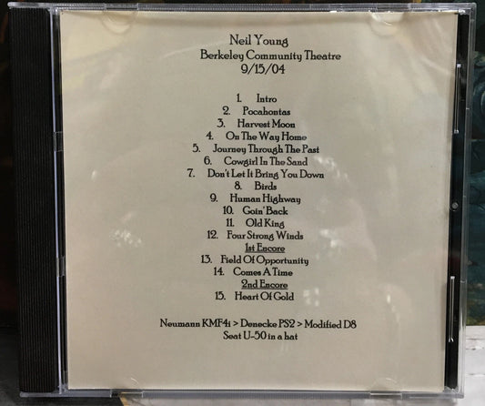 Neil Young Solo Acoustic Berkeley Community Theatre 9/15/04 CD