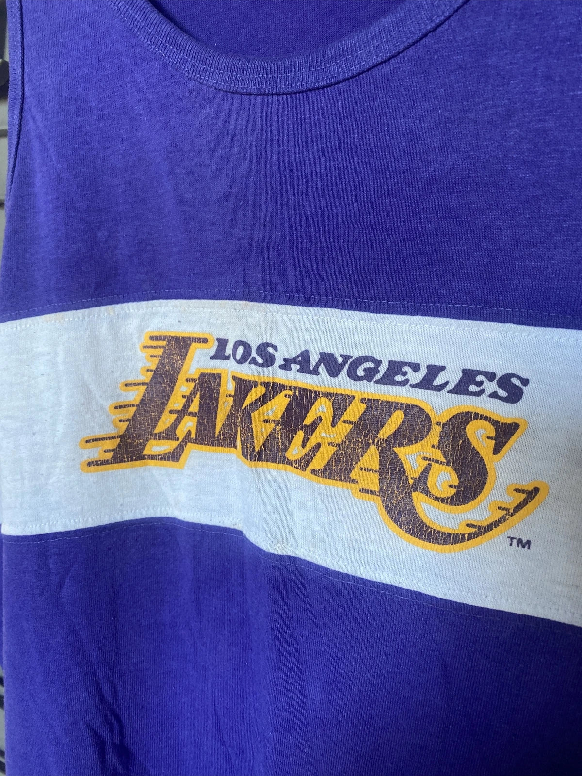 VTG Los Angeles LA Lakers NBA Tank Top Shirt Mens XL X-Large Nutmeg Mills USA
