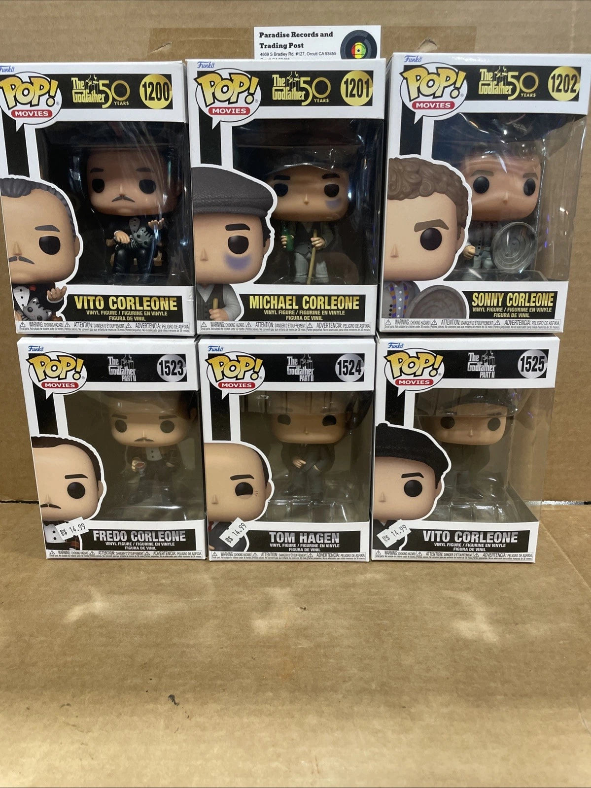 Funko Pop! The Godfather Set #1200-1202 & #1523-1525 Lot Of 6