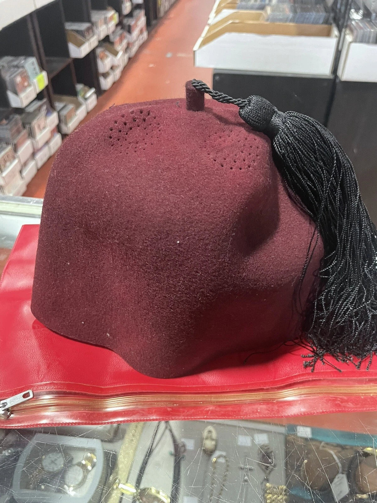 Vintage Mirza Temple Fez Hat w/ Tassel