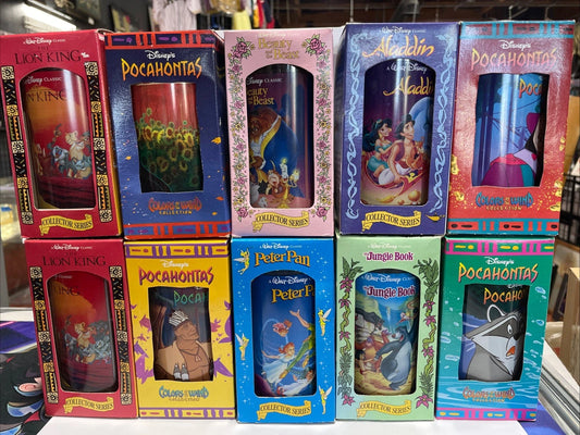 1994 Burger King Walt Disney Collector Series Drinking Cups Set of 10