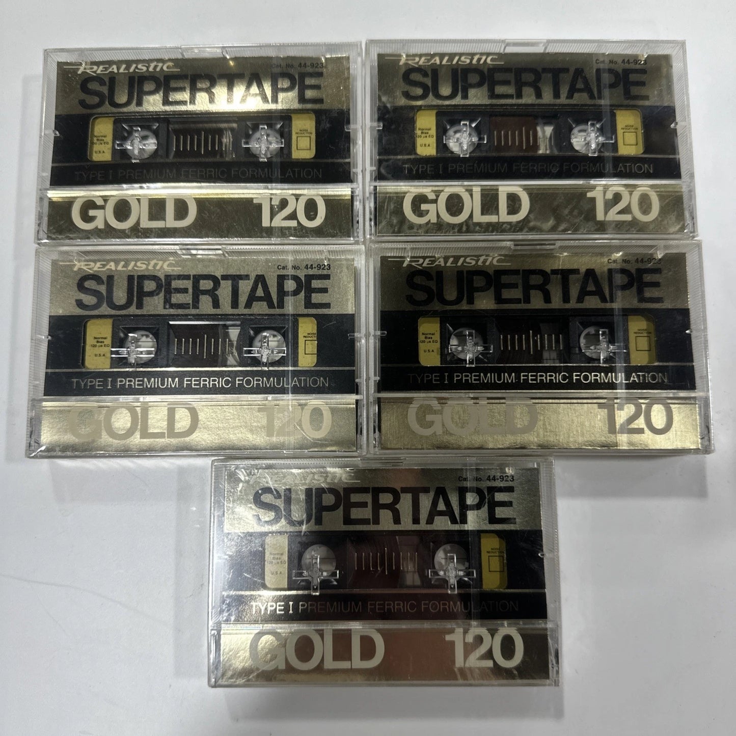 REALISTIC Five Audio Cassettes Tapes SUPERTAPE GOLD 60 #44-921 Type 1 Premium