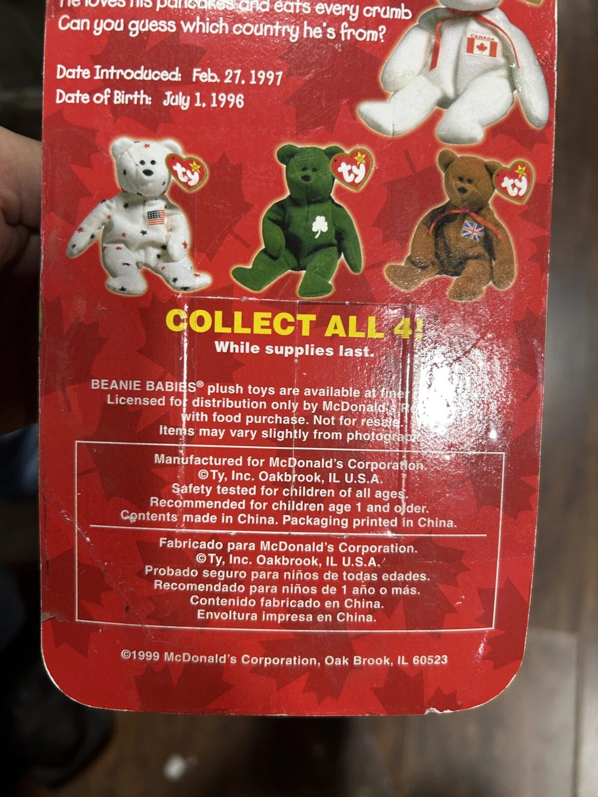MAPLE The Bear Rare Ty Beanie Baby
