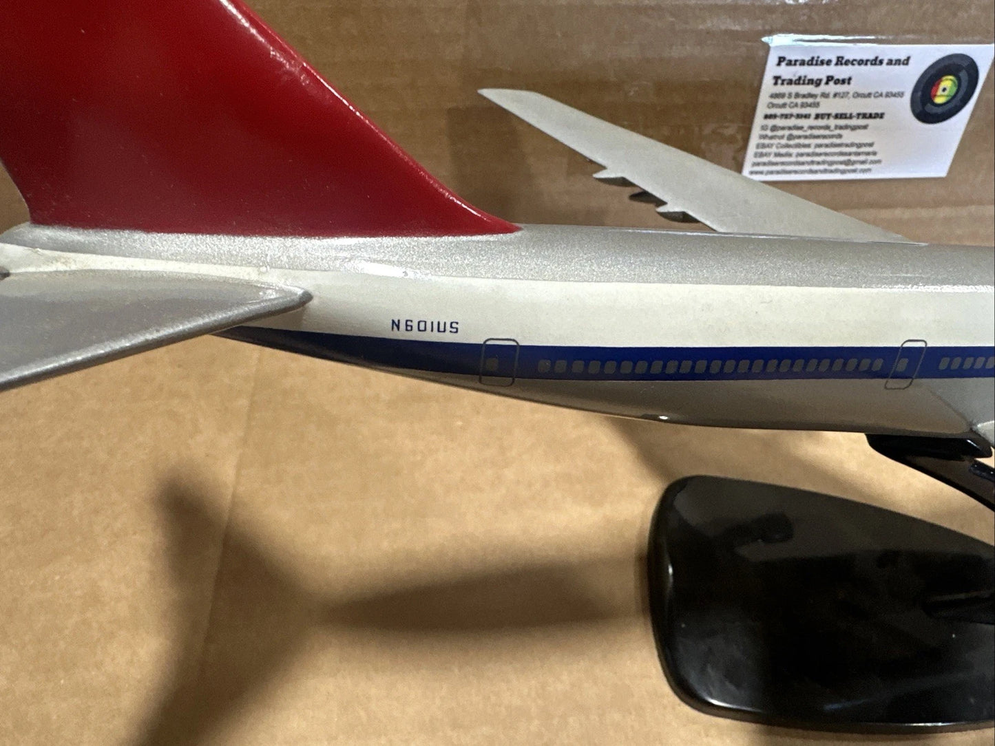 Vintage Northwest Airplane with Stand Model 1/200 N601us Boeing 747-100