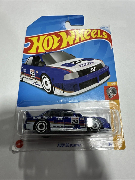 Hot Wheels Audi 90 Quattro STH Super Treasure Hunt Blue Turbo TH Int'l Card HTF