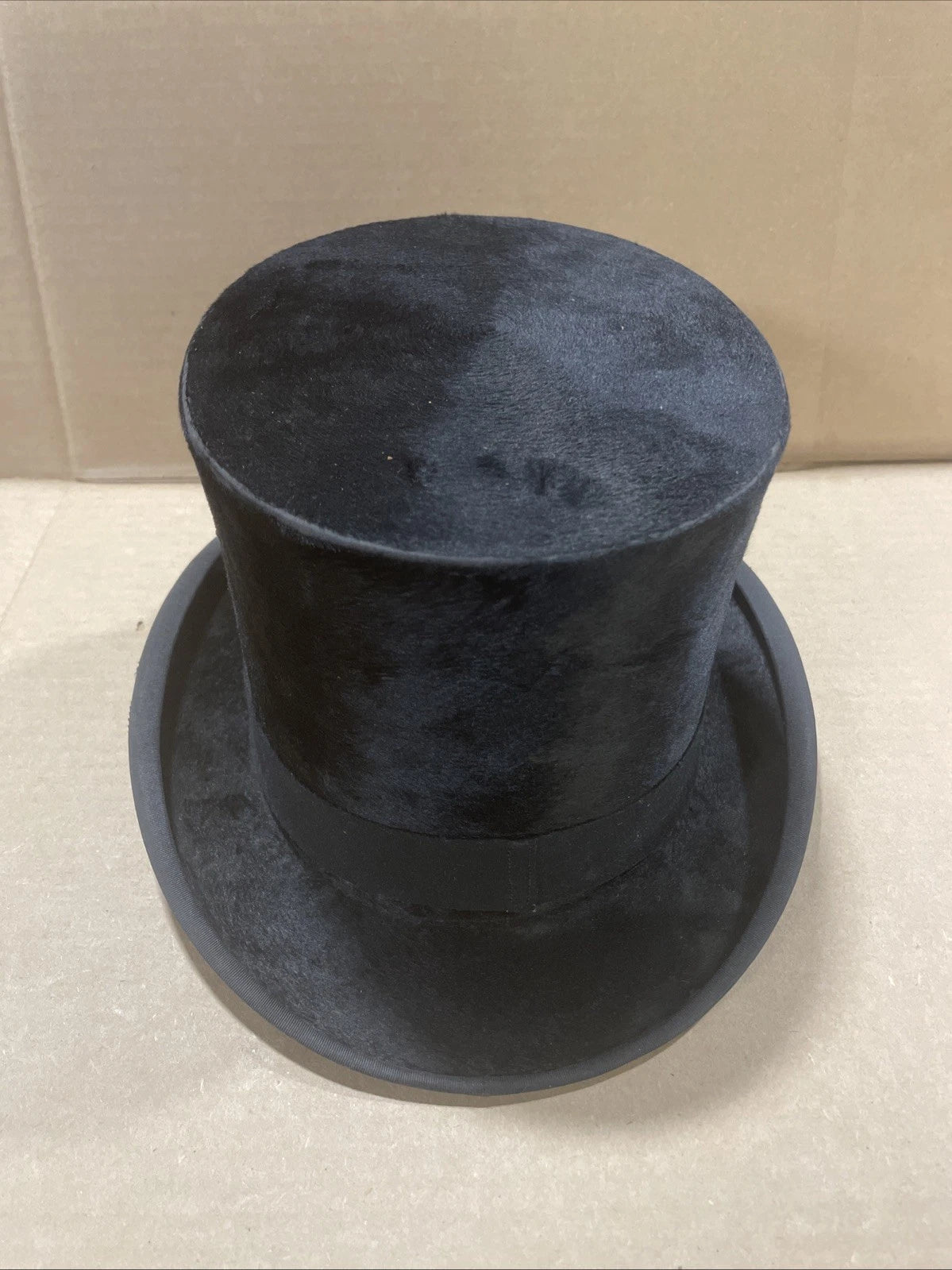Vintage Beaver Fur Top Hat Black MENS Lincoln Bennett