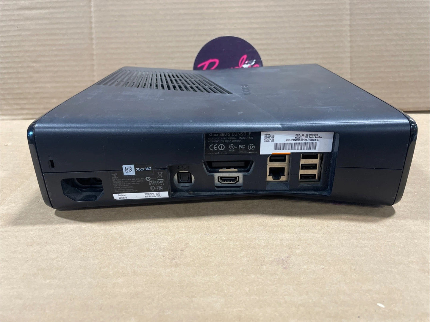 Microsoft Xbox 360 S Console Black 1439 Parts/Repair Lot 1