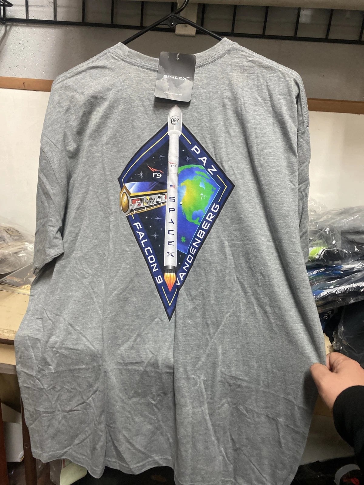 SpaceX Authentic Company Mission TShirt PAZ Falcon 9 Vandenberg NEW Elon Musk
