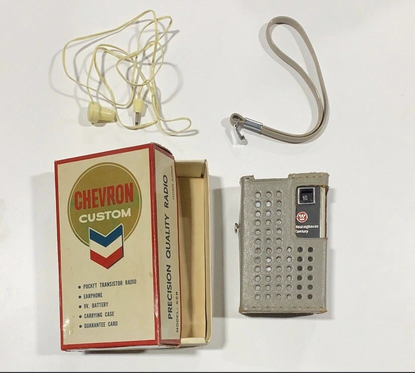Westinghouse Century CR-560 Light Grey Transistor Radio & Case with Original Box