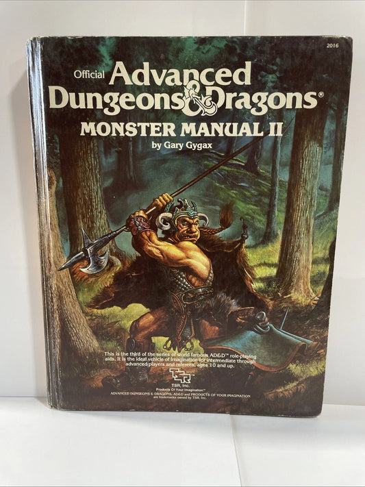 Advanced Dungeons & Dragons Monster Manual 2 II Gary Gygax TSR 1983 Acceptable