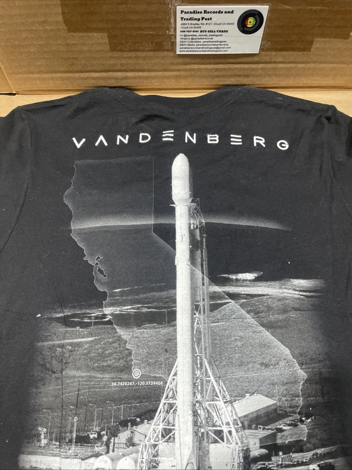 SpaceX Vandenberg AFB Rocket Launch Black T-Shirt Women’s Size Medium