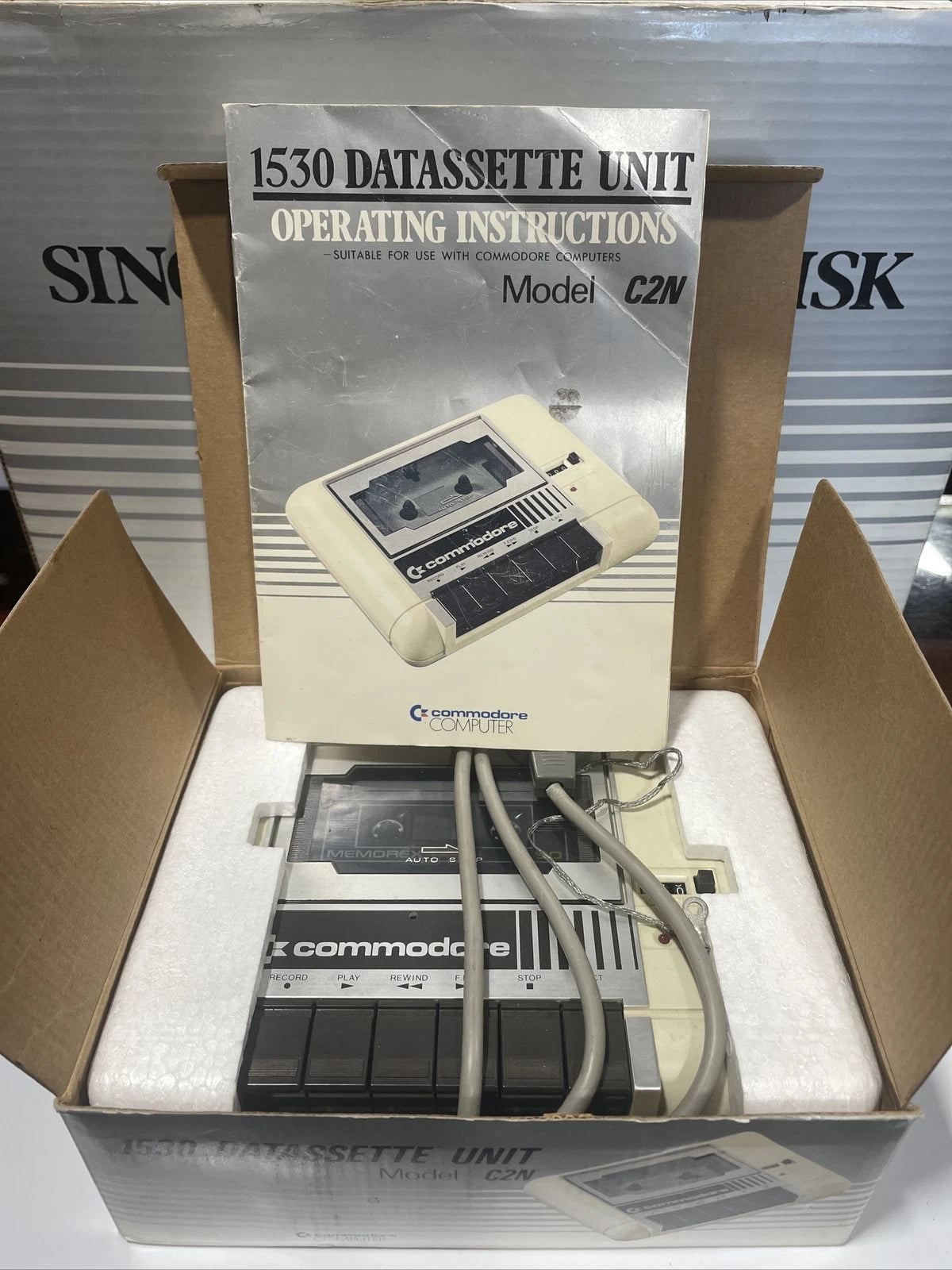 Commodore 1530 Datassette Unit Model C2N + Commodore Single Floppy Disk