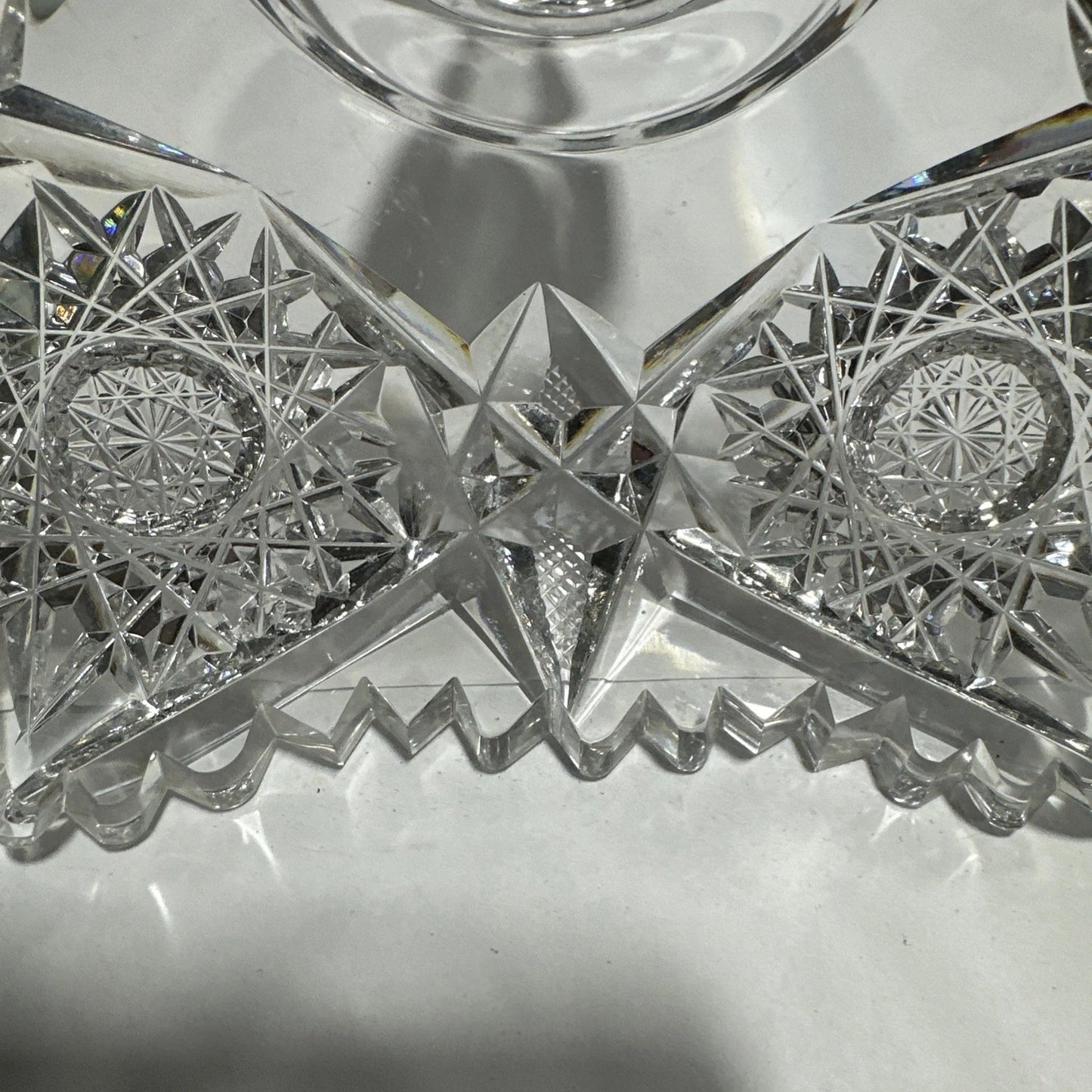 9" Compote Bowl Antique American Brilliant Period Cut Glass Crystal Hoare / PP