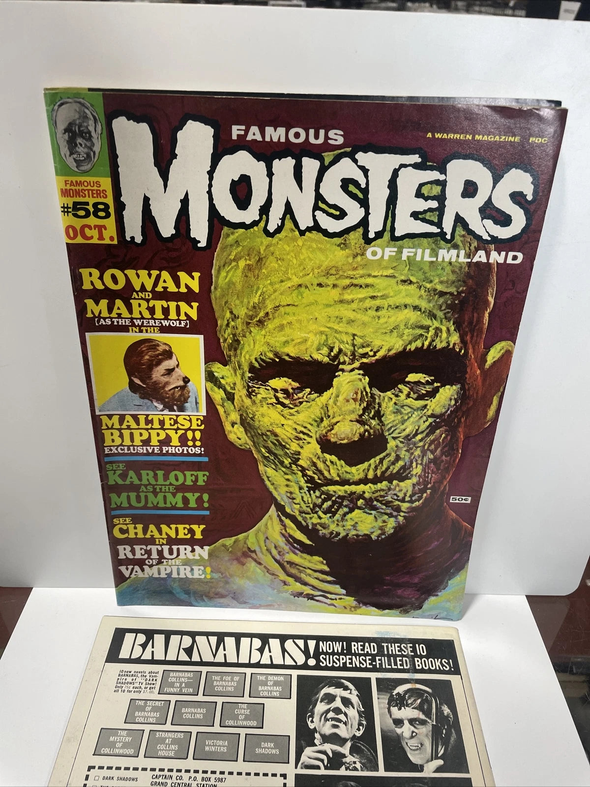 FAMOUS MONSTERS OF FILMLAND #61 JAN #58 OCT #50 JULY COVER MAGAZINES