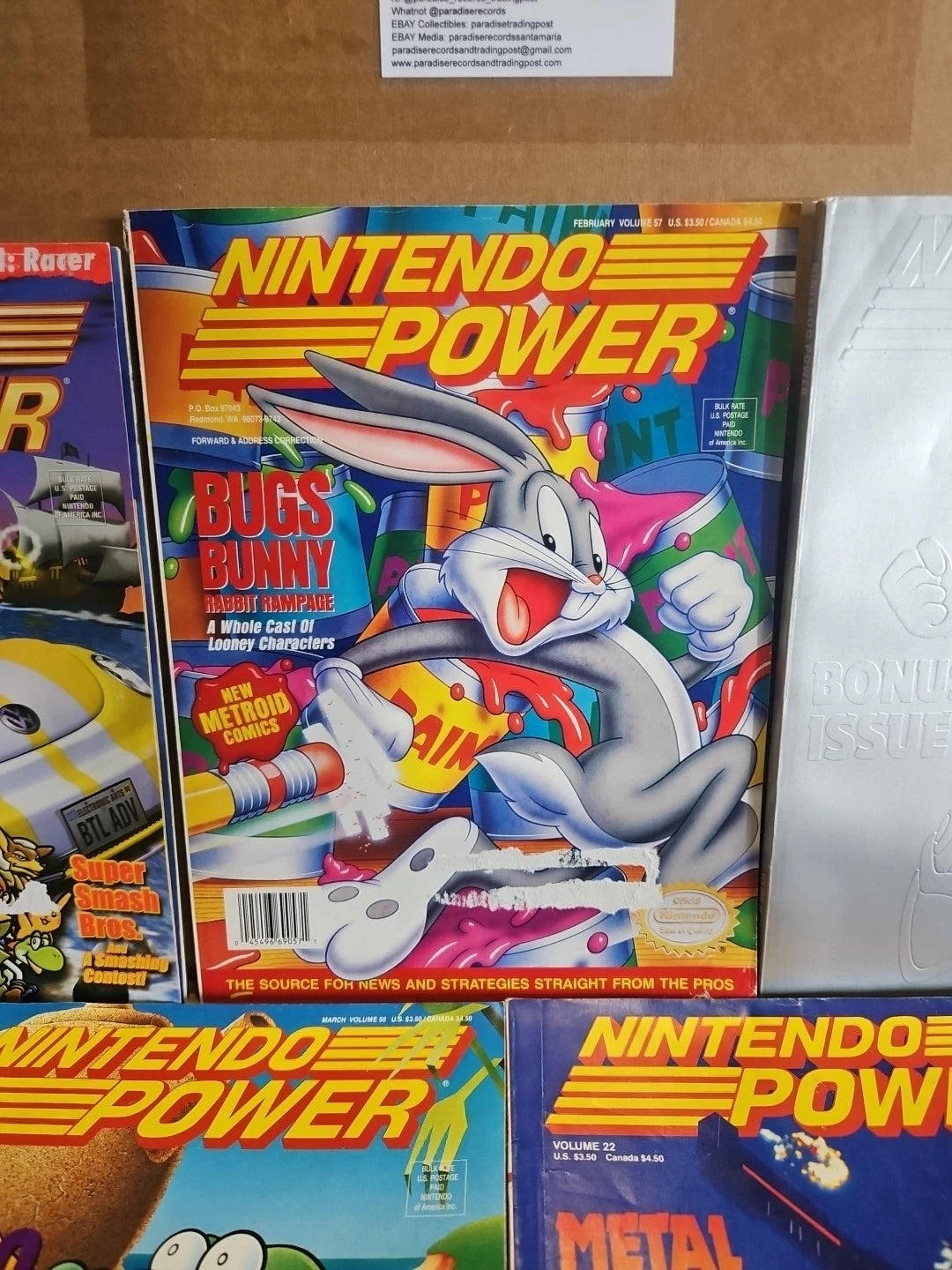 Vintage Nintendo Power Vol 57 1994 Bugs Bunny Cover Metroid Poster + 4 Magazines