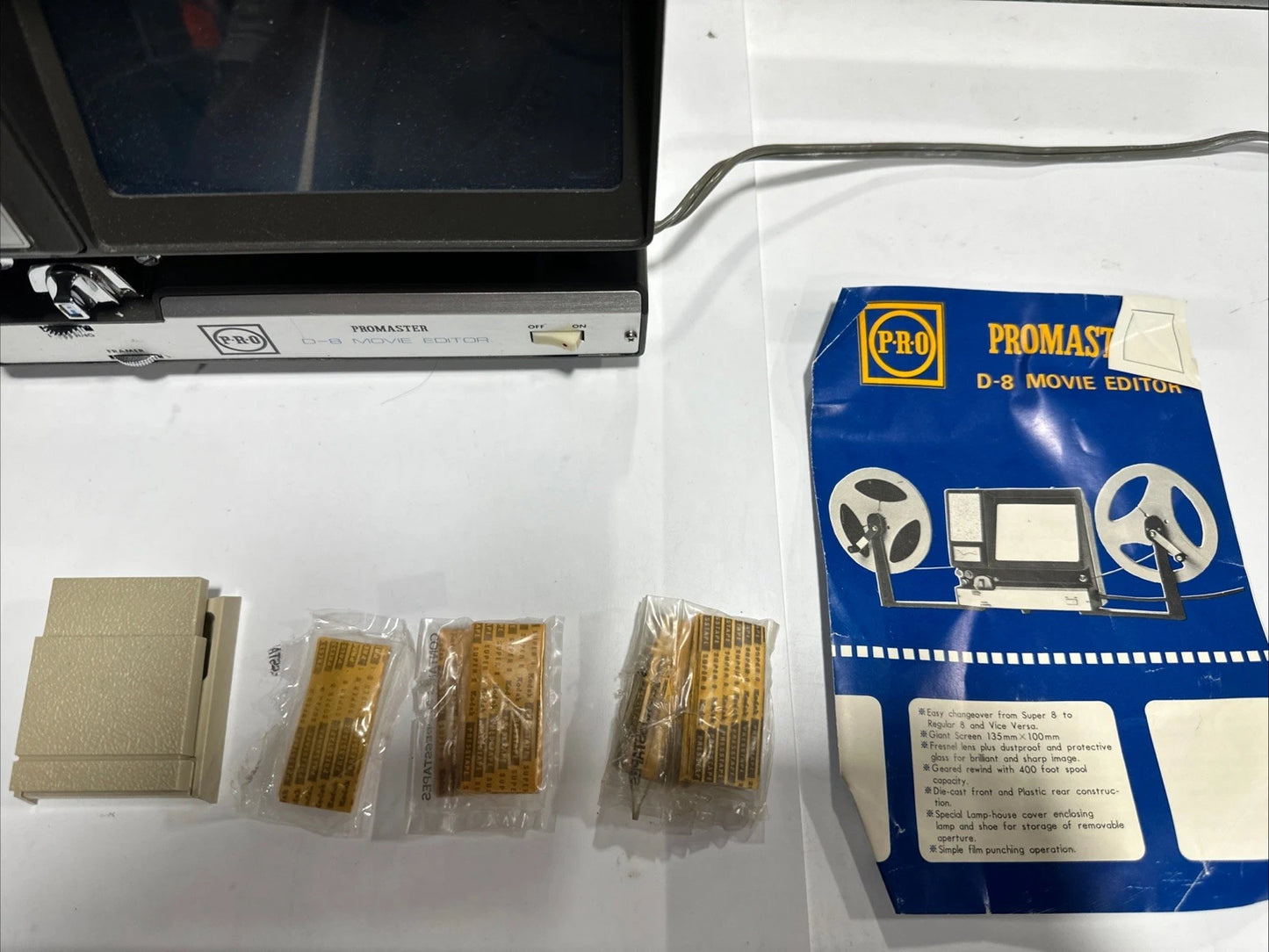 promaster P.R.O D-8 Movie Editor film editor Tested & working