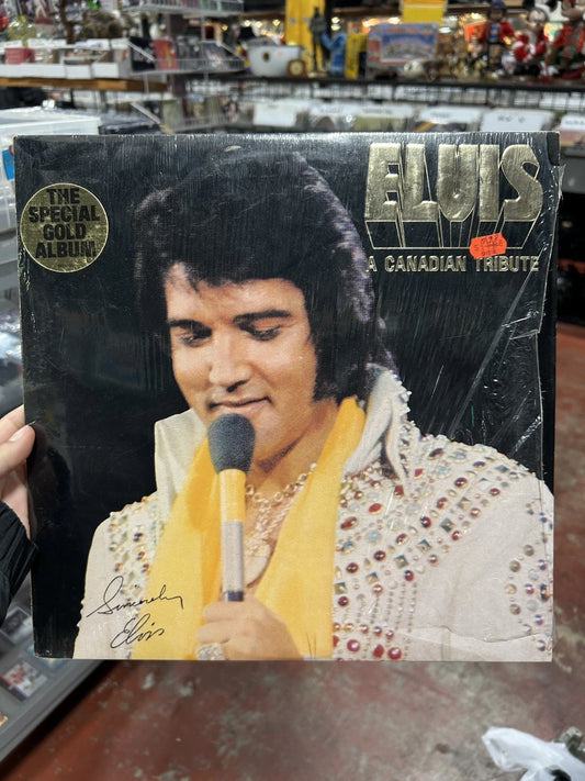 ELVIS A CANADIAN TRIBUTE 1978 Vinyl Gold Record KKL1 7065 YELLOW Hype wrap