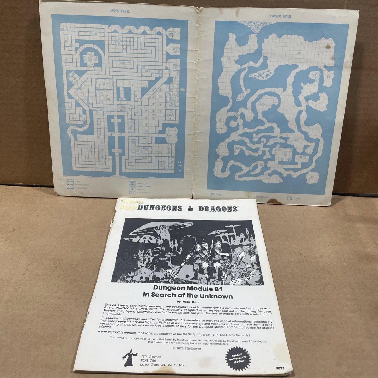 B1 In Search of the Unknown 9023 Advanced D&D Dungeons and Dragons 1st Run 1979