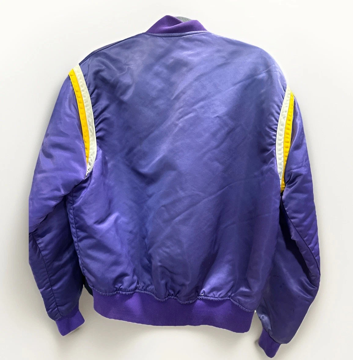 Los Angeles Lakers Starter Jacket Purple Satin Vintage 80's NBA Men L *Read*