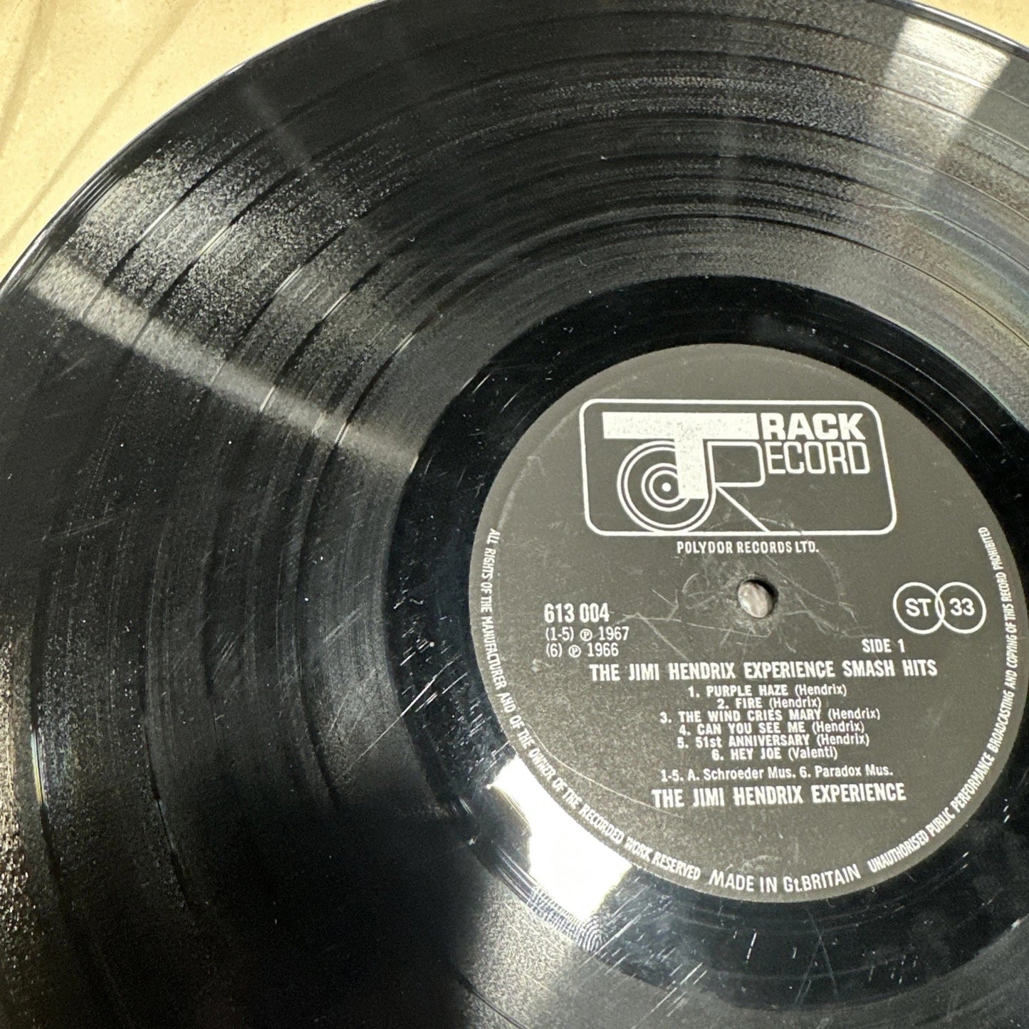 Jimi Hendrix SMASH HITS 1968 UK LP 1st Press STEREO 613004 vg