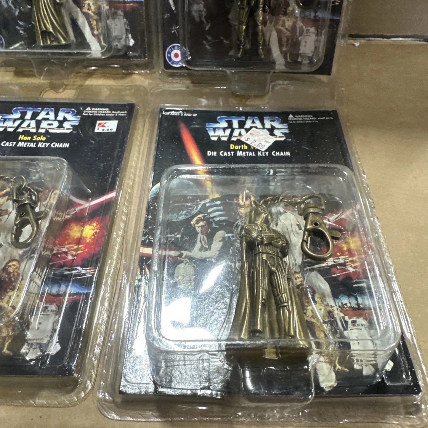 NIB Star Wars Die Cast 1996 Keychain Lot Of 6