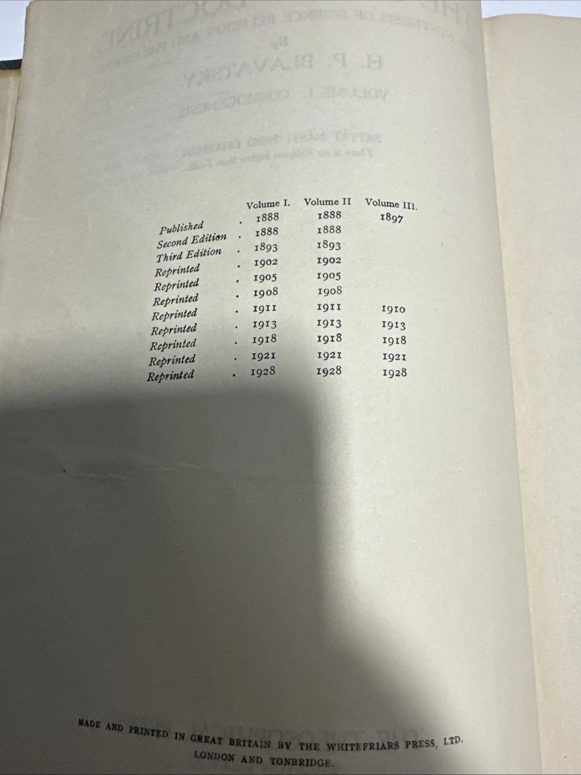 The Secret Doctrine: Volume 1 1928 Publication