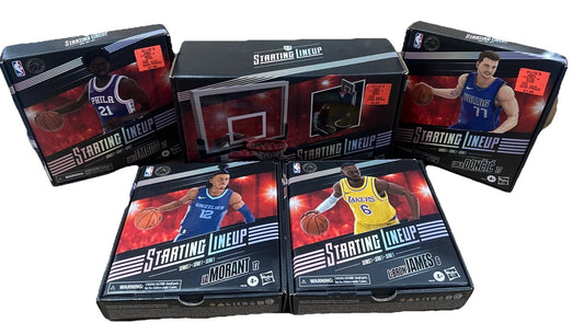 NBA Starting Lineup Basketball Backboard With Action Figures Lot