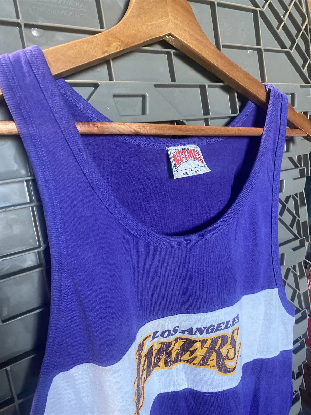 VTG Los Angeles LA Lakers NBA Tank Top Shirt Mens XL X-Large Nutmeg Mills USA