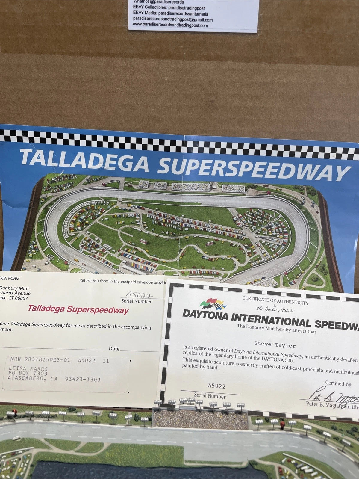 Danbury Mint Daytona International Speedway Florida Beach Diorama Model
